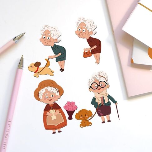 2 Styles Cute Old Lady Cutting Dies - Carbon Steel Die Cuts Stencils for DIY Paper Craft Making in Saudi Arabia