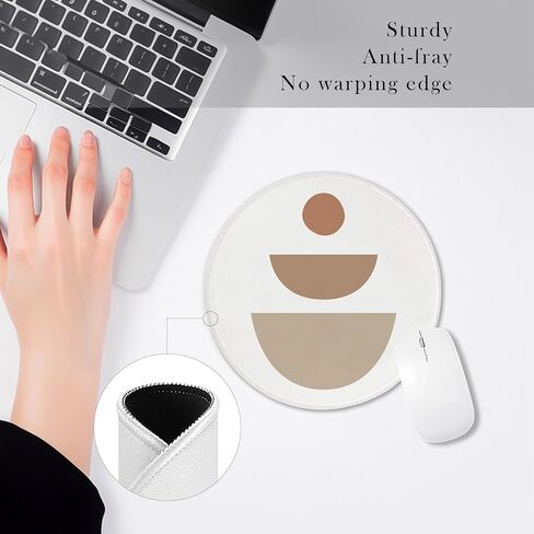 Boho Mouse Pad, Mid Century Modern Boho Abstract Minimalist Mouse Pads Mousepads for Desk Computer Laptop Gaming Work Women Men Accessories, 7.9x7.9 Inch in Saudi Arabia