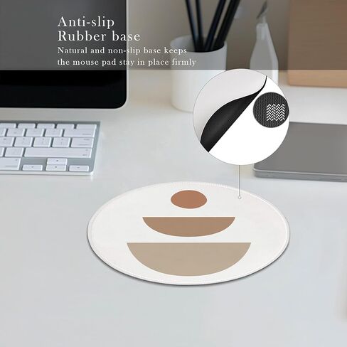 Boho Mouse Pad, Mid Century Modern Boho Abstract Minimalist Mouse Pads Mousepads for Desk Computer Laptop Gaming Work Women Men Accessories, 7.9x7.9 Inch in Saudi Arabia