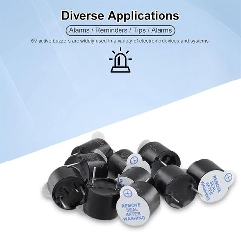 10PCS Active Buzzer Mini Speaker 5V Electronic Active Buzzer 12 * 9.5mm Magnetic Long Continous Beep Tone in Saudi Arabia