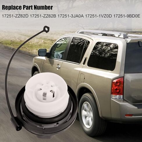 Gas Cap, Fuel Tank Cap Fit for Armada 2011-2013, Nissan Titan 2011-2021, Xterra 2011-2015, Pathfinder 2011-2012, NV1500/2500 2012-2020, Replaces 17251-ZZ62D 17251-ZZ62B in Saudi Arabia