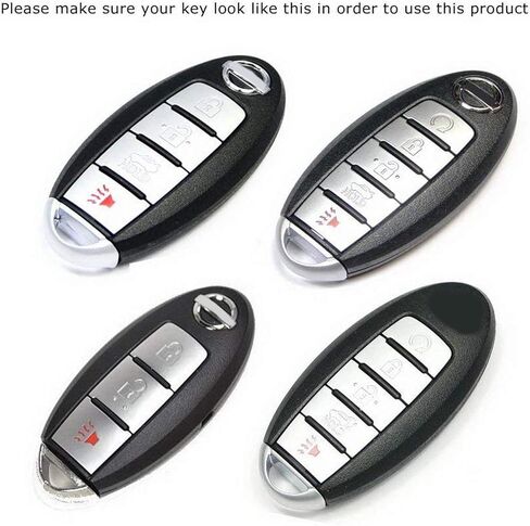 iJDMTOY Carbon Fiber Pattern Soft Silicone Key Fob Cover Case Compatible with Nissan or Infiniti Oval Shape Keyless Smart Key in Saudi Arabia