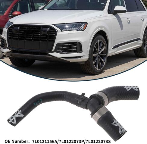 Radiator Hose Heater Hose Radiator Outlet Hose Pipe No.7L0121156A for Audi Q7 3.6L 2007-2010 Rubber Coolant Pipe Black 1 Pc in Saudi Arabia