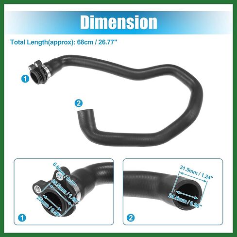 Motoforti 1 Pcs Engine Coolant Hose for BMW X3 3.0L L6 - Gas 2007-2010 No.11537552339 Long-lasting in Saudi Arabia