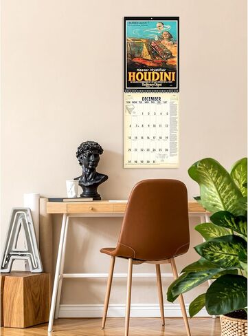 Asgard Press 2026 Vintage Magic Deluxe Wall Calendar, 16 Months, Frame-Ready Classic Magician Poster Prints with Commentary, 11"x30" (Size When Open) in Saudi Arabia