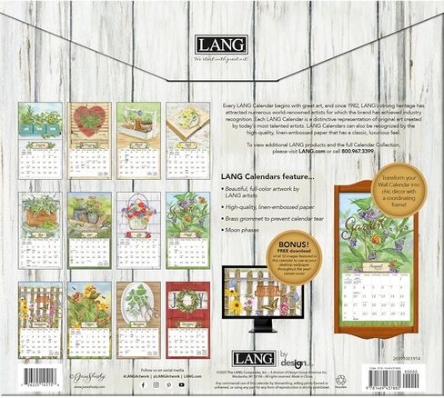 LANG HERB GARDEN 2026 Wall Calendar - Made in USA in Saudi Arabia