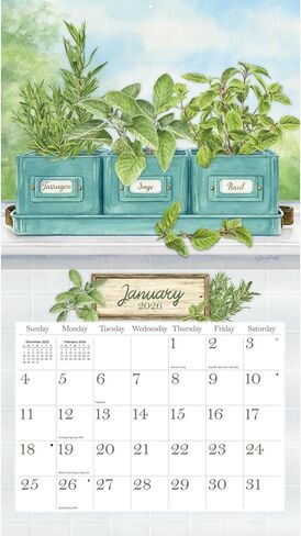LANG HERB GARDEN 2026 Wall Calendar - Made in USA in Saudi Arabia