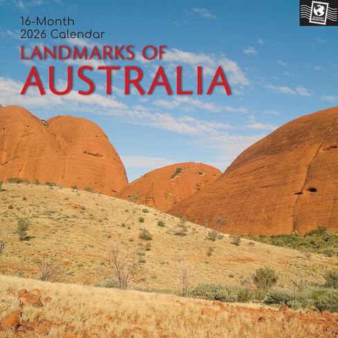The Gifted Stationery 16-Month Square Wall Calendar - Australian Landmark Images & 2026 Wall Calendar - Includes 180 Planner Sticker Sheets - Easy-Hang Format & 2026 Planner - 12 x 12 in in Saudi Arabia