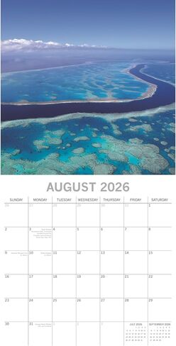 The Gifted Stationery 16-Month Square Wall Calendar - Australian Landmark Images & 2026 Wall Calendar - Includes 180 Planner Sticker Sheets - Easy-Hang Format & 2026 Planner - 12 x 12 in in Saudi Arabia