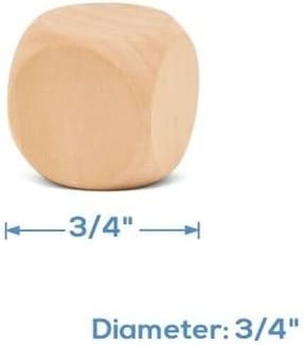 12cs النرد الخشبي، 6 جوانب النرد الفارغة جولة الزاوية مكعب DIY الحرف لوازم الحفلات النردات القياسية لعبة (1.8 سم) in Kuwait