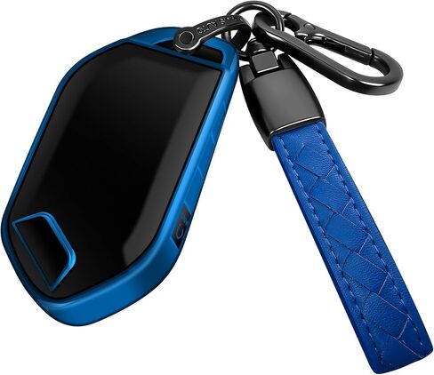 غطاء Sindeda لمفتاح Kia Key Fob مع سلسلة مفاتيح ناعمة للحماية الكاملة غطاء مفتاح متوافق مع المفتاح الذكي 2023 2024 Telluride EV5 (أزرق، 5 أزرار) in Saudi Arabia