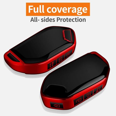 غطاء Sindeda لمفتاح Kia Key Fob مع سلسلة مفاتيح ناعمة للحماية الكاملة غطاء مفتاح متوافق مع المفتاح الذكي 2023 2024 Telluride EV5 (أزرق، 5 أزرار) in Saudi Arabia