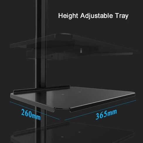 Monitor Stand - Floor for 17-34 Inch TVs Sn, Height-Adjustable Upper and Lower Trays, ±15° Angle Adjustment, Max 100x100mm in Saudi Arabia