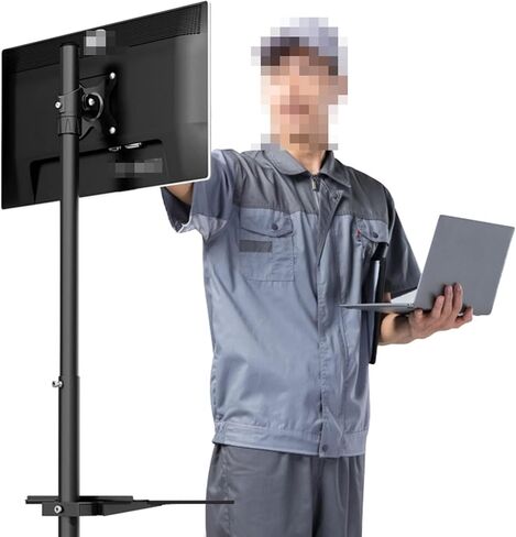Monitor Stand - Floor for 17-34 Inch TVs Sn, Height-Adjustable Upper and Lower Trays, ±15° Angle Adjustment, Max 100x100mm in Saudi Arabia