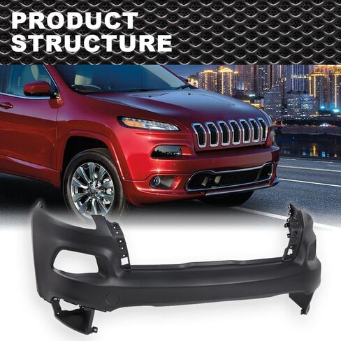 Front Upper Bumper Cover Compatible with Jeep Cherokee 2014 2015 2016 2017 2018 NOT Fit Trailhawk Models 5NJ52TZZAB CH1014112 in Saudi Arabia