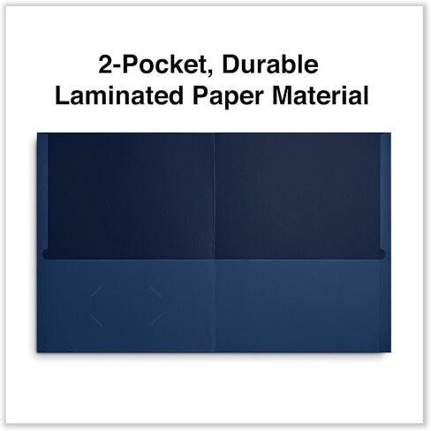 Universal 56638 Two-Pocket Portfolio, Embossed Leather Grain Paper, Dark Blue, 25/Box in Saudi Arabia