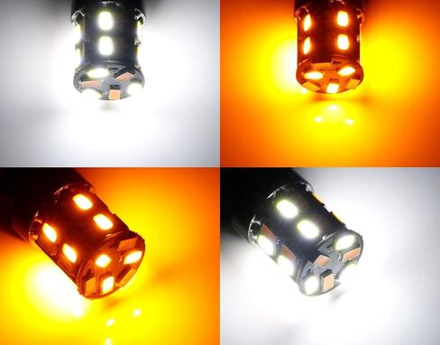 iJDMTOY 26-SMD Diodes White/Amber Dual Color Switchback 1157 2357 7528 S25 Replacement Bulbs Compatible With Front Turn Signal Lamps in Saudi Arabia
