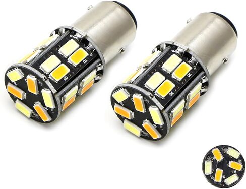 iJDMTOY 26-SMD Diodes White/Amber Dual Color Switchback 1157 2357 7528 S25 Replacement Bulbs Compatible With Front Turn Signal Lamps in Saudi Arabia