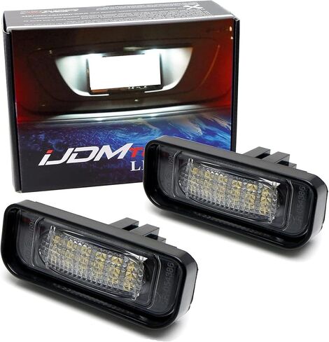 iJDMTOY OEM-Fit White 18-SMD مجموعة مصابيح لوحة ترخيص LED كاملة متوافقة مع Mercedes-Benz 2000-2006 W220 S-Class، استبدل المصابيح المتوهجة OEM in Saudi Arabia