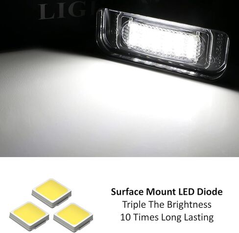 iJDMTOY OEM-Fit White 18-SMD مجموعة مصابيح لوحة ترخيص LED كاملة متوافقة مع Mercedes-Benz 2000-2006 W220 S-Class، استبدل المصابيح المتوهجة OEM in Saudi Arabia