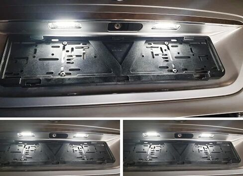iJDMTOY OEM-Fit White 18-SMD مجموعة مصابيح لوحة ترخيص LED كاملة متوافقة مع Mercedes-Benz 2000-2006 W220 S-Class، استبدل المصابيح المتوهجة OEM in Saudi Arabia