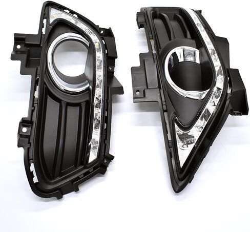 Front Bumper Fog Lamp Compatible With Ford Fusion 2013 2014 2015 2016 White LED DRL Daytime Running Lights LED Daylight Accessories in Saudi Arabia