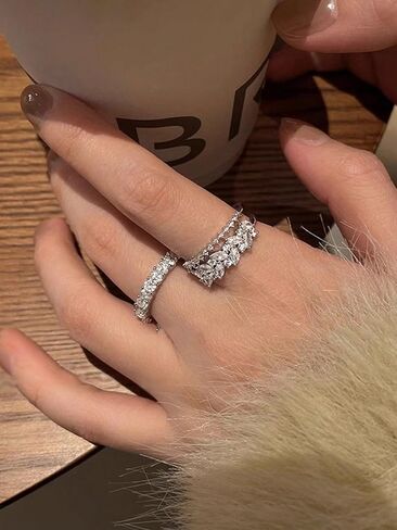 2-Piece Sparkling Open Ring Set in Saudi Arabia