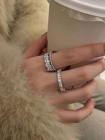 2-Piece Sparkling Open Ring Set in Saudi Arabia