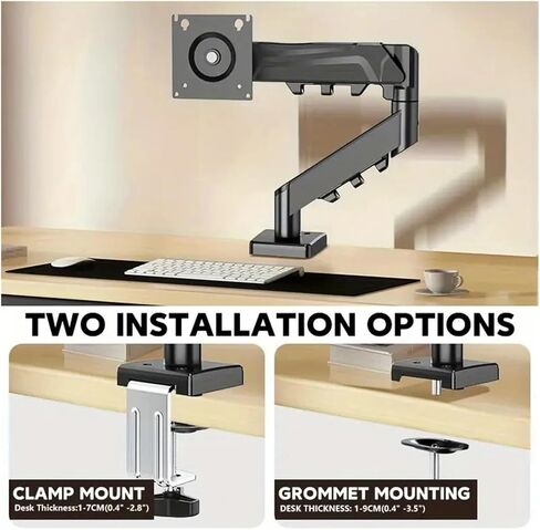 Single Monitor Mount - Adjustable Display Arm Desktop Clamp Stand, Fits VESA Screens Up to 32" & Tablets(White) in Saudi Arabia