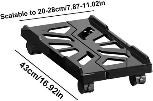 Adjustable Monitor Stand Black and White Mobile CPU Stand Adjustable CPU Tower Stand with 4 Swivel Wheels Under Desk Stand Ventilated CPU Host Stand Arm Monitor (Black) in Saudi Arabia
