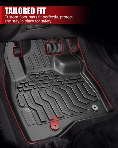 سجادات أرضية متوافقة مع مقاعد مقاعد Ford Explorer 2015-2019 غير مناسبة لجلوس الدلو، وبطانات TPE مناسبة لجميع الأحوال الجوية، باللون الأسود in Saudi Arabia