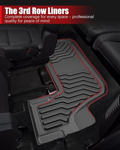 سجادات أرضية متوافقة مع مقاعد مقاعد Ford Explorer 2015-2019 غير مناسبة لجلوس الدلو، وبطانات TPE مناسبة لجميع الأحوال الجوية، باللون الأسود in Saudi Arabia