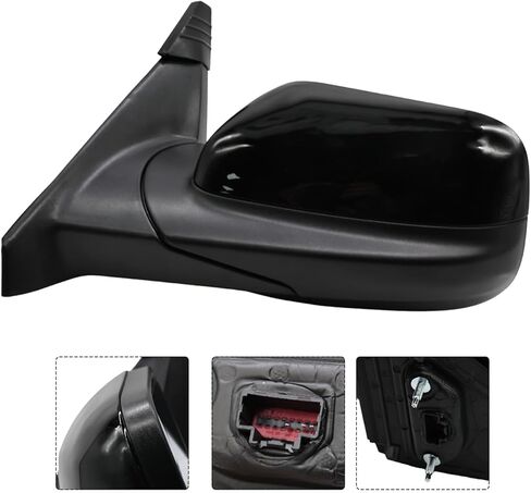 Left Side Mirror Assembly Compatible with 2011-2019 Explorer w/Manual Folding and Power Glass Replace FO1320553 GB5Z17683AB Driver Side Door Mirror (3 Pins Gloss Black) in Saudi Arabia
