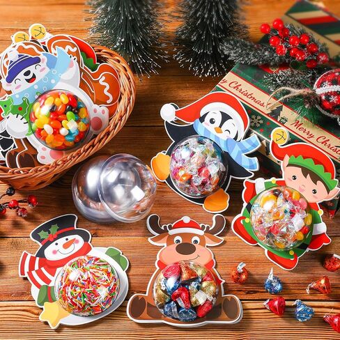 Blosssound 36 Sets Christmas Cards with Domes DIY Xmas Greeting Cards Snowman Santa Deer Gnomes Candy Holder Dome for Winter Holiday Gifts Cards Supplies, 9 Styles in Saudi Arabia