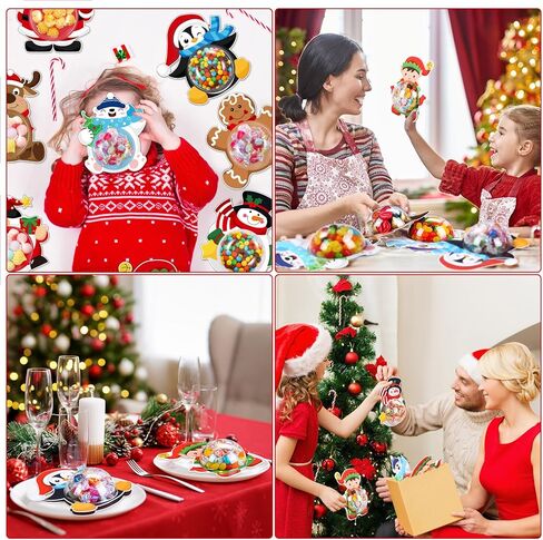 Blosssound 36 Sets Christmas Cards with Domes DIY Xmas Greeting Cards Snowman Santa Deer Gnomes Candy Holder Dome for Winter Holiday Gifts Cards Supplies, 9 Styles in Saudi Arabia