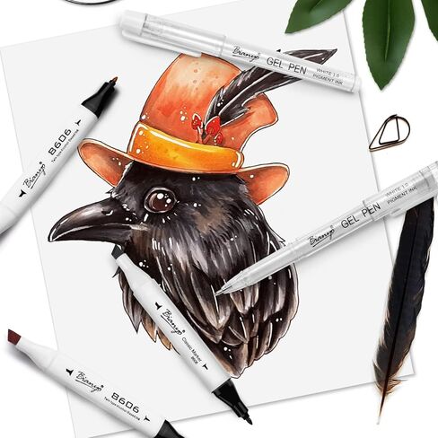 Bianyo 72 Colors Alcohol Markers Set, Dual Tip Fine & Chisel Art Markers with Black Carry Case, Ideal For Coloring Books, Blending, Drawing & Sketching, A Perfect Holiday Gift for Artists in Kuwait