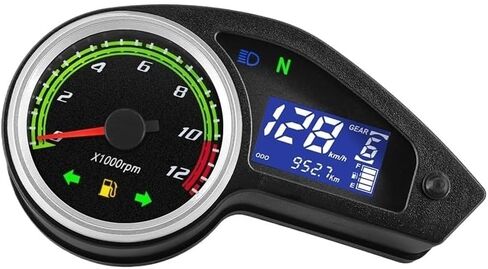 motorcycle mileometer 0~12000 RPM Tachometer Digital Instrument Odometer Motorcycle Dashboard Fuel Alarm For Universal Motor 12V in Saudi Arabia