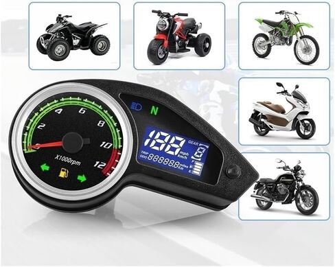 motorcycle mileometer 0~12000 RPM Tachometer Digital Instrument Odometer Motorcycle Dashboard Fuel Alarm For Universal Motor 12V in Saudi Arabia