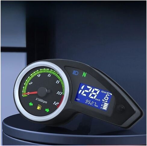 motorcycle mileometer 0~12000 RPM Tachometer Digital Instrument Odometer Motorcycle Dashboard Fuel Alarm For Universal Motor 12V in Saudi Arabia