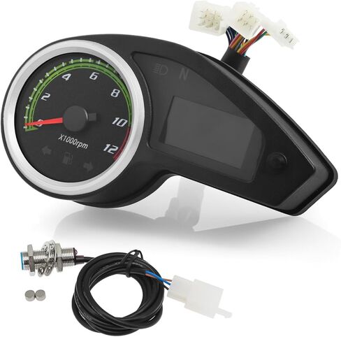 motorcycle mileometer 0~12000 RPM Tachometer Digital Instrument Odometer Motorcycle Dashboard Fuel Alarm For Universal Motor 12V in Saudi Arabia