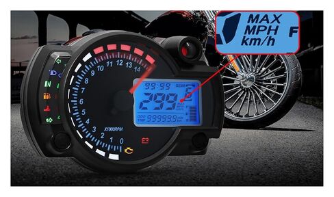 Motorcycle Odometer Dashboard Moto Meter Universal Digital Motorcycle Odometer Tachometer Meter Instrument 299KM/H Instrument in Saudi Arabia