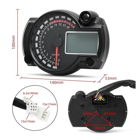 Motorcycle Odometer Dashboard Moto Meter Universal Digital Motorcycle Odometer Tachometer Meter Instrument 299KM/H Instrument in Saudi Arabia