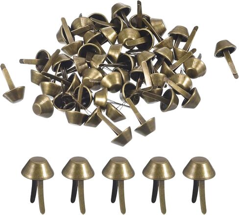 50Pcs Bag Feet Stud Spike, 10mm Purse Cone Studs Flat Metal Spikes Rivet Nailheads Brads Prong Bag Bottom Studs for Handbag Purse Clothing DIY Leather Craft, Bronze in Saudi Arabia