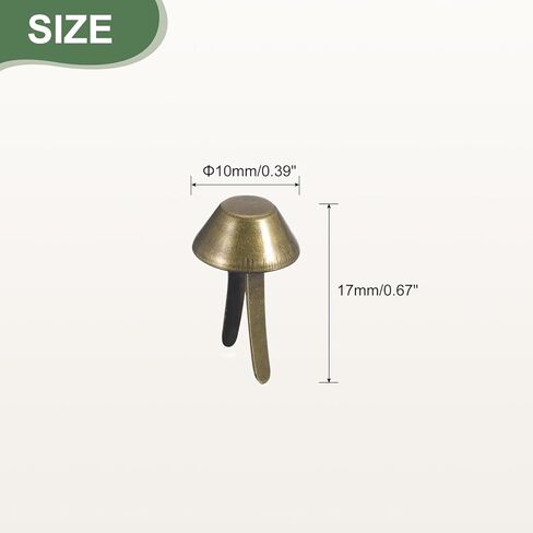 50Pcs Bag Feet Stud Spike, 10mm Purse Cone Studs Flat Metal Spikes Rivet Nailheads Brads Prong Bag Bottom Studs for Handbag Purse Clothing DIY Leather Craft, Bronze in Saudi Arabia