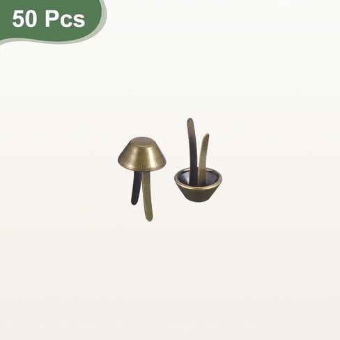 50Pcs Bag Feet Stud Spike, 10mm Purse Cone Studs Flat Metal Spikes Rivet Nailheads Brads Prong Bag Bottom Studs for Handbag Purse Clothing DIY Leather Craft, Bronze in Saudi Arabia