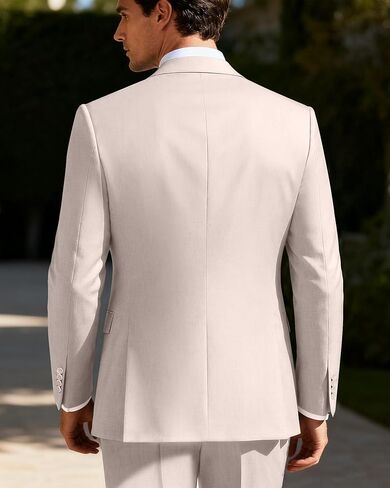 طقم بدلة رجالي مكون من 3 قطع بقصة ضيقة، سترة وسترة وسروال وسروال بدلة عمل لحفلات الزفاف in Kuwait