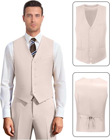 طقم بدلة رجالي مكون من 3 قطع بقصة ضيقة، سترة وسترة وسروال وسروال بدلة عمل لحفلات الزفاف in Kuwait