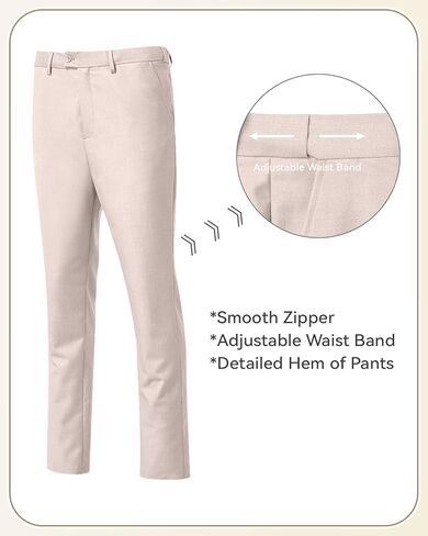 طقم بدلة رجالي مكون من 3 قطع بقصة ضيقة، سترة وسترة وسروال وسروال بدلة عمل لحفلات الزفاف in Kuwait