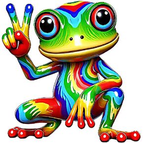 2 PCS Rainbow Frog Vinyl Decals Waterproof Removable Stickers for Car Laptop Truck Bumper A-41 in Kuwait