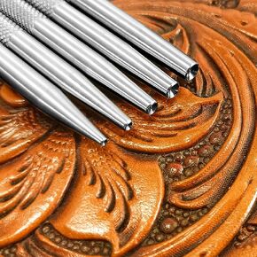 304 Steel Seeder Stamps 5Pcs Leather Stamping Tools Professional LeatherCraft Carving Set for Craft Crafting Background Filled in Kuwait
